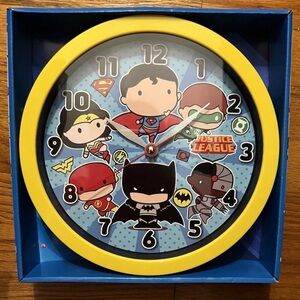 Warner Bros. Justice League Wall Clock - Yellow and Blue